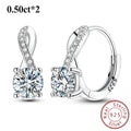 1.0ct Moissanite Hoop Earrings 925 Sterling Silver Wrap For Women Wedding