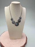 5-Concho Western Necklace with Faux Turquoise — 18 Inch with 3-Inch Extender
