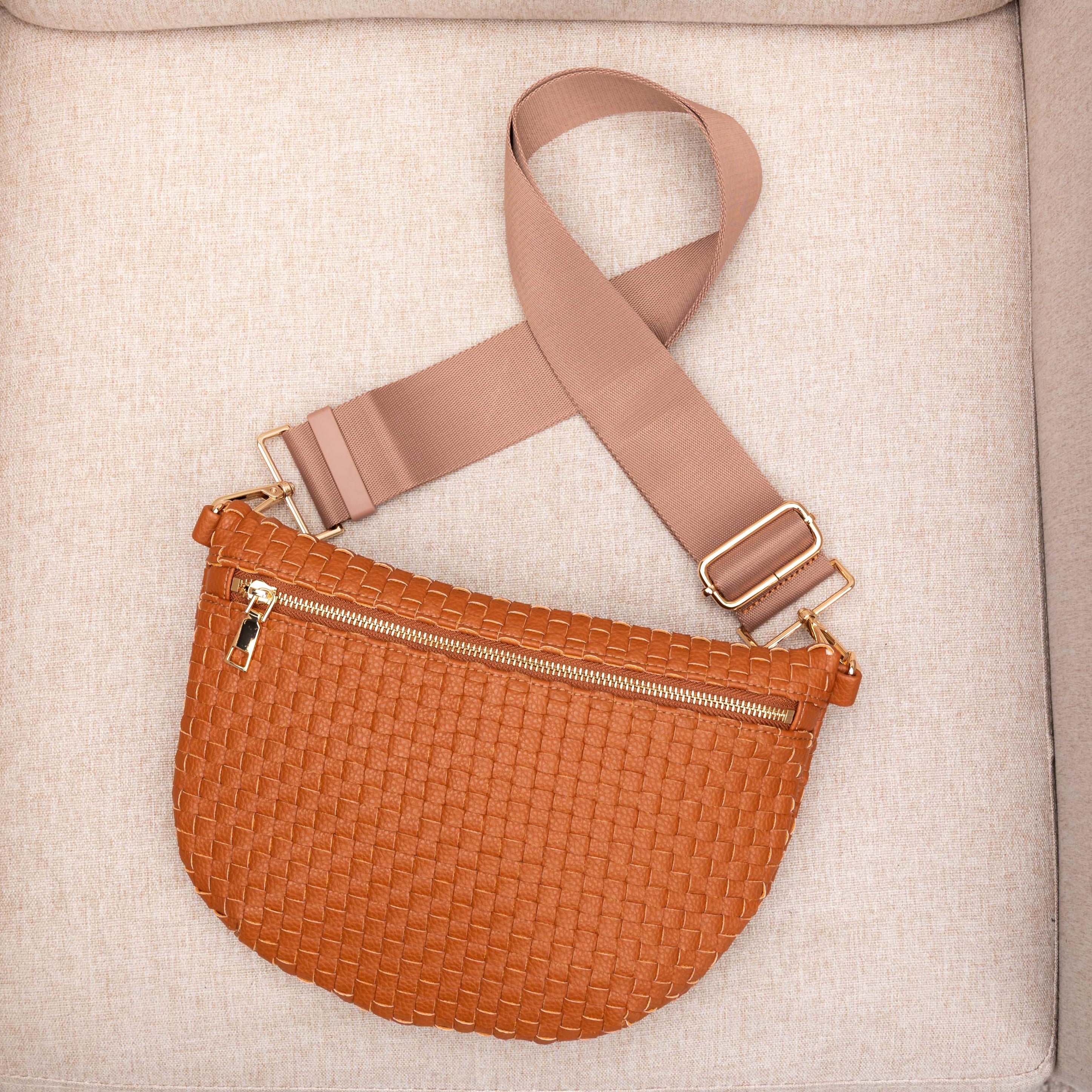 Vivienne Woven Vegan Leather Crossbody Sling Bag