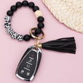 Silicone Color Block Print Key Ring Bracelet | Cow & Leopard Print