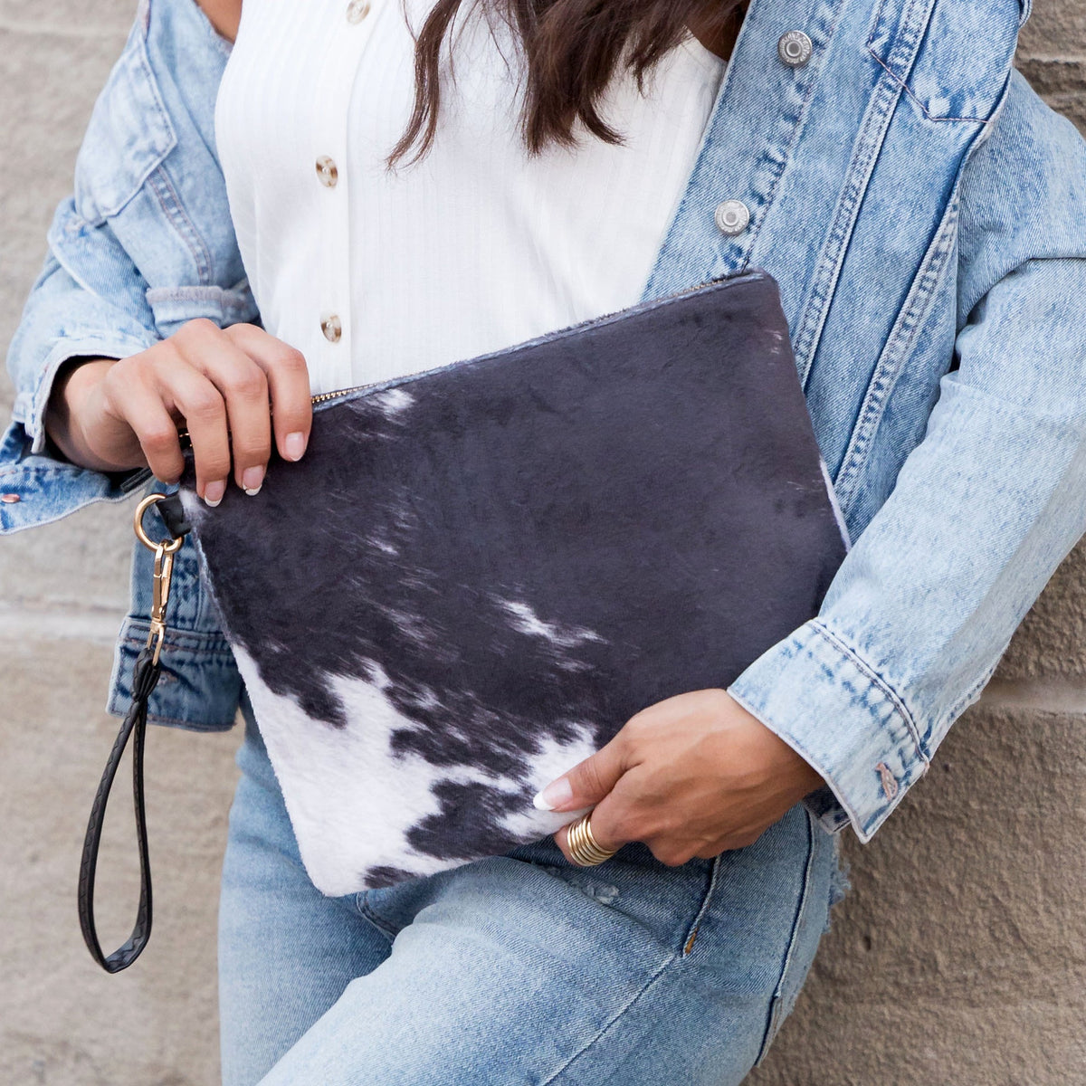 Western Fur Clutch | Faux Fur Statement Wristlet Bag