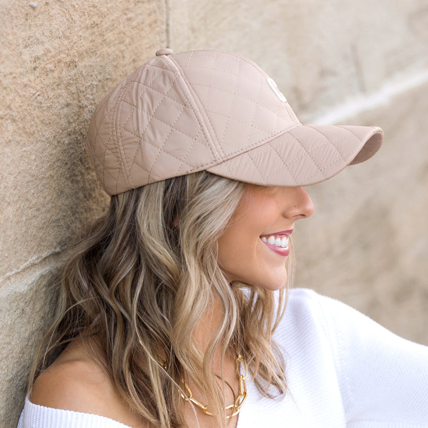 Quilted Puffer Ball Cap | Structured Adjustable Fit