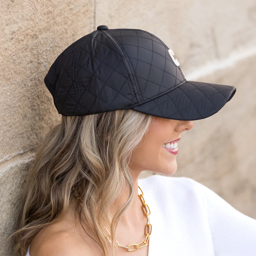 Quilted Puffer Ball Cap | Structured Adjustable Fit