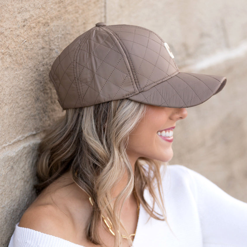 Quilted Puffer Ball Cap | Structured Adjustable Fit