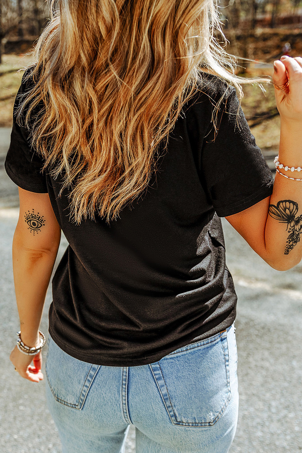 Turquoise Stitch Geometric Tee