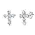 925 Sterling Silver Moissanite Arrow Cross Stud Earrings For Men and Women