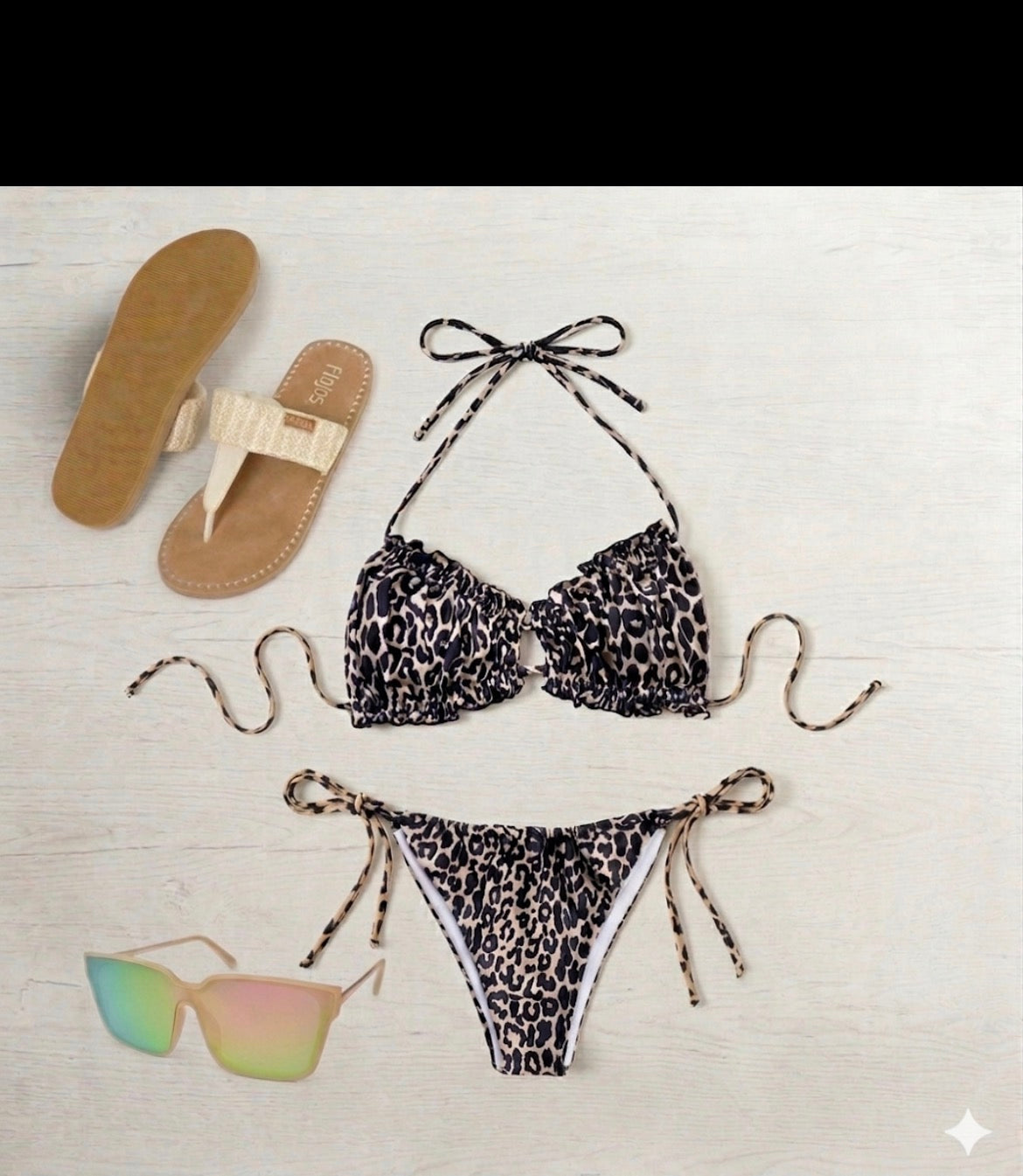 Frill Trill Halter Neck Bikini Set