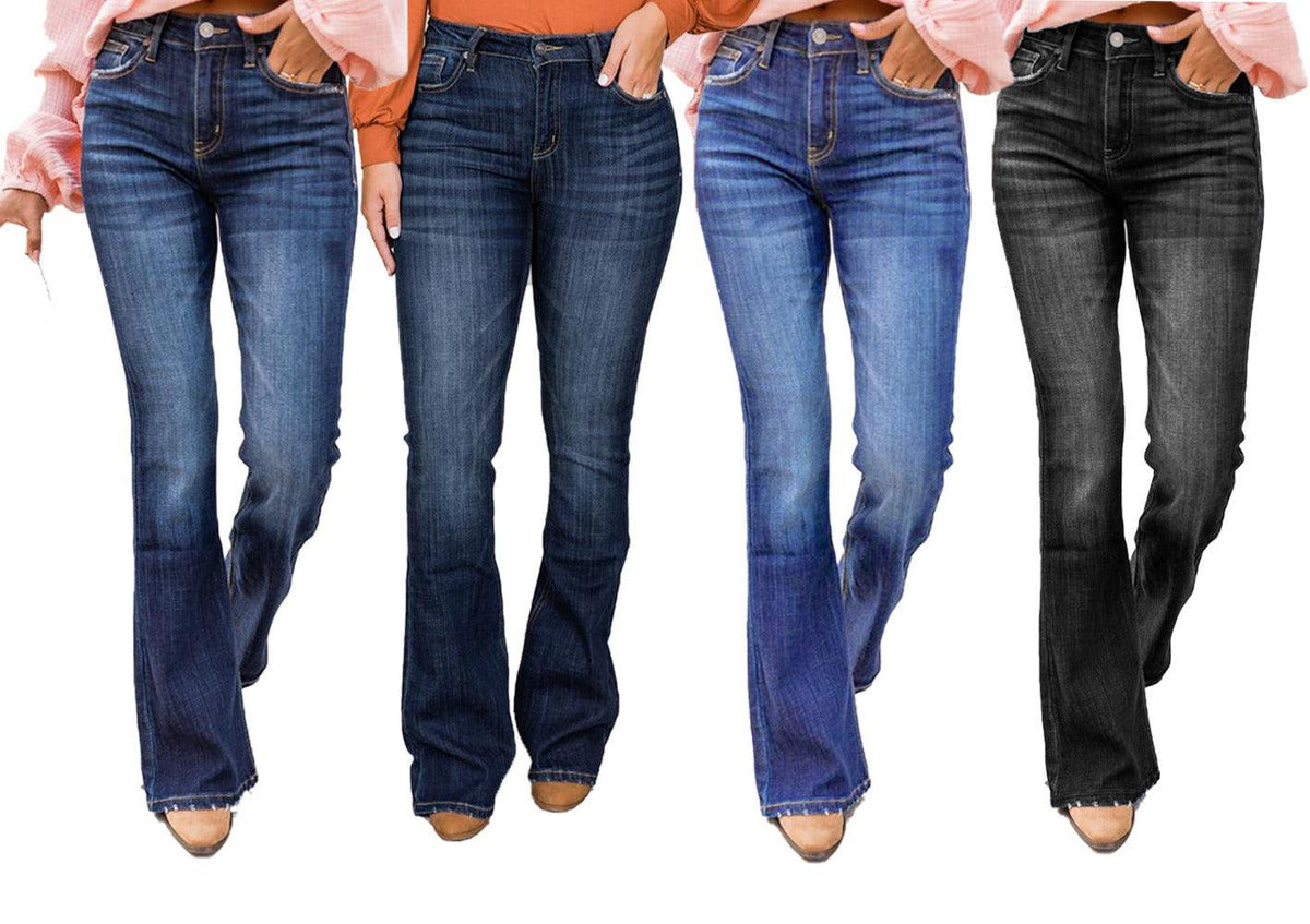 Classic Cowgirl High Waisted Flared Denim Jeans