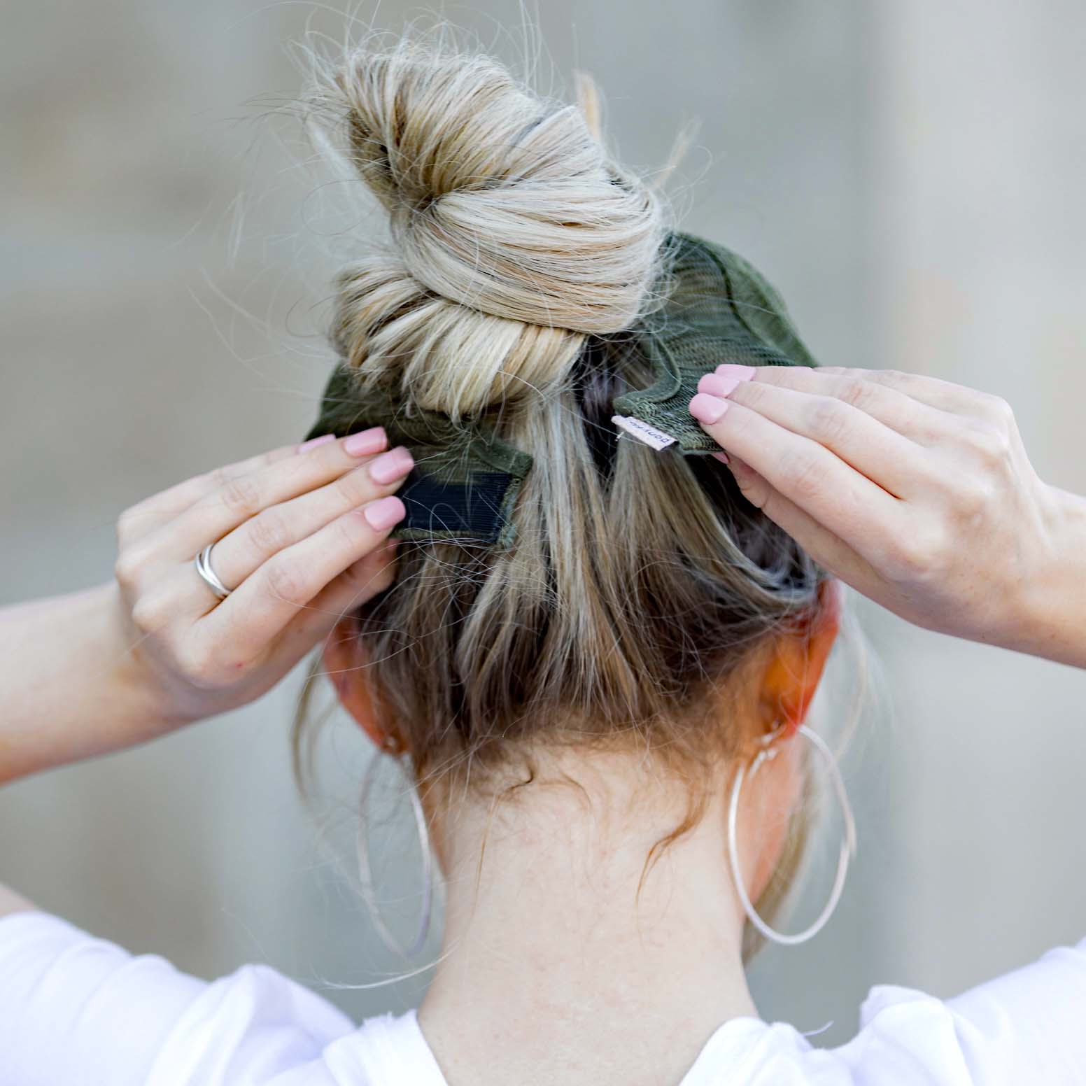 Distressed Messy Bun Cap | Adjustable No-Snag Opening