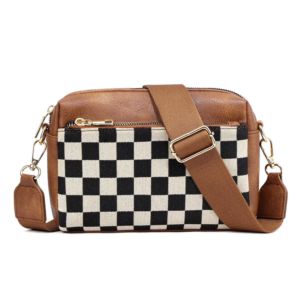 Jessie Mixed Media Camera Crossbody Bag | Canvas & Leather Trim