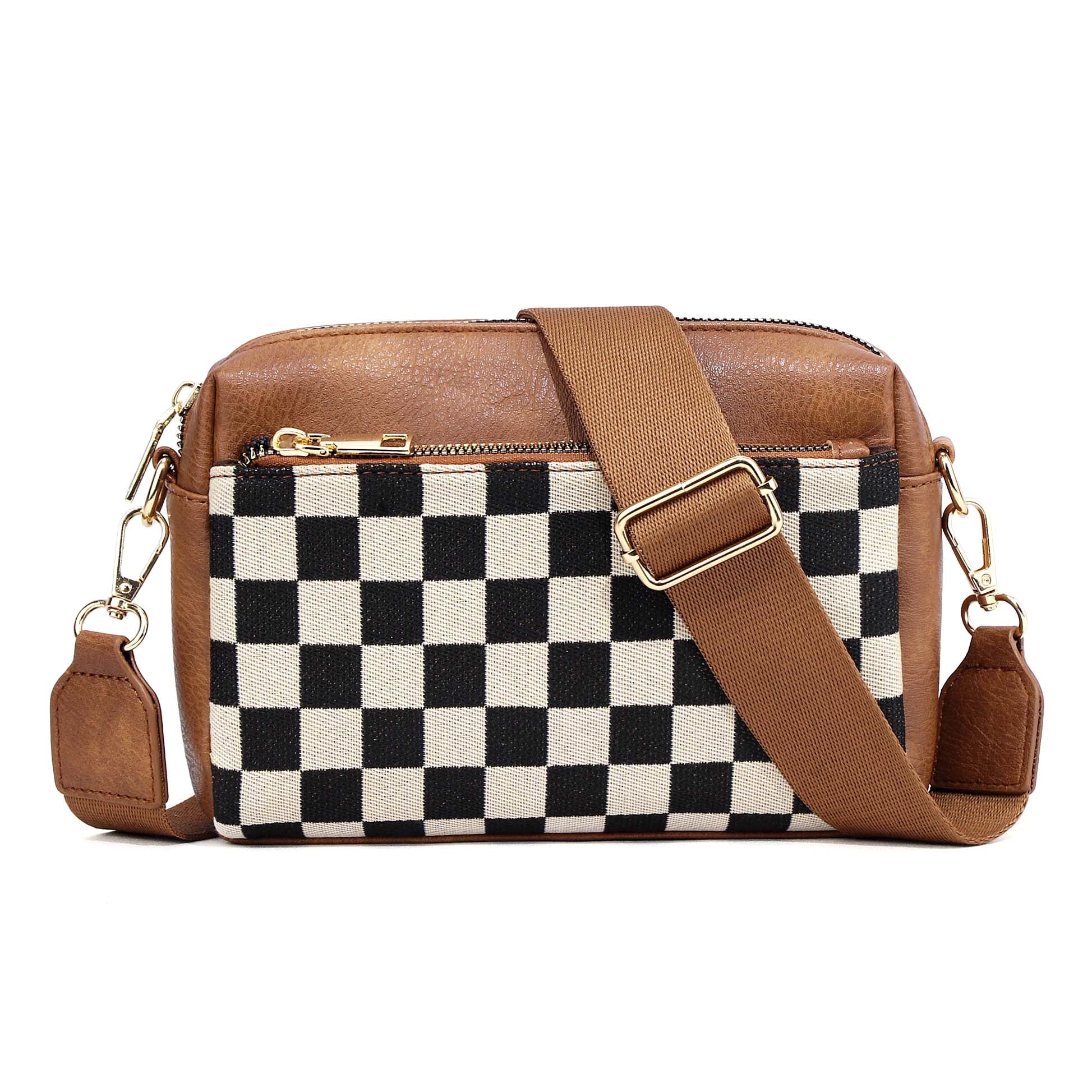 Jessie Mixed Media Camera Crossbody Bag | Canvas & Leather Trim