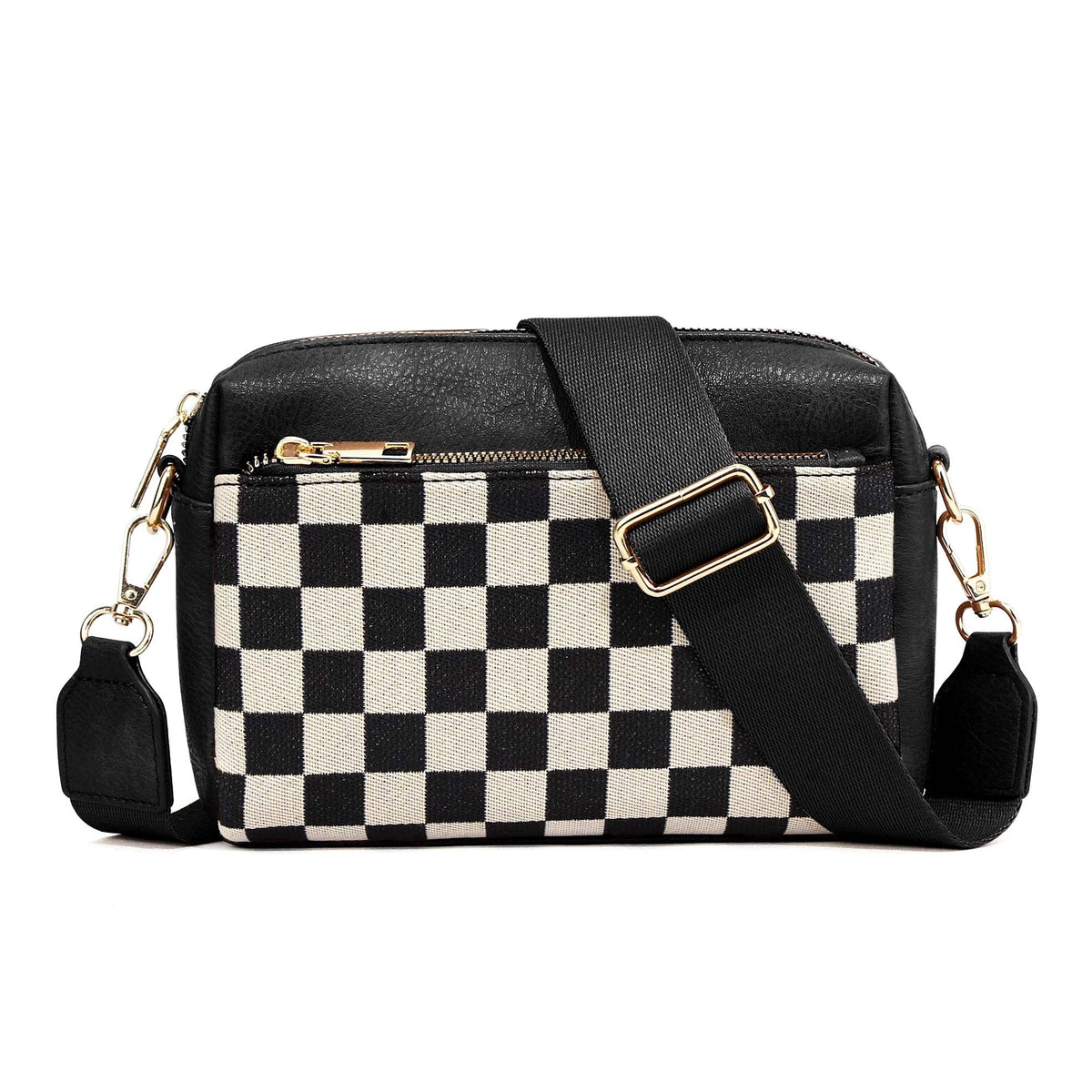 Jessie Mixed Media Camera Crossbody Bag | Canvas & Leather Trim