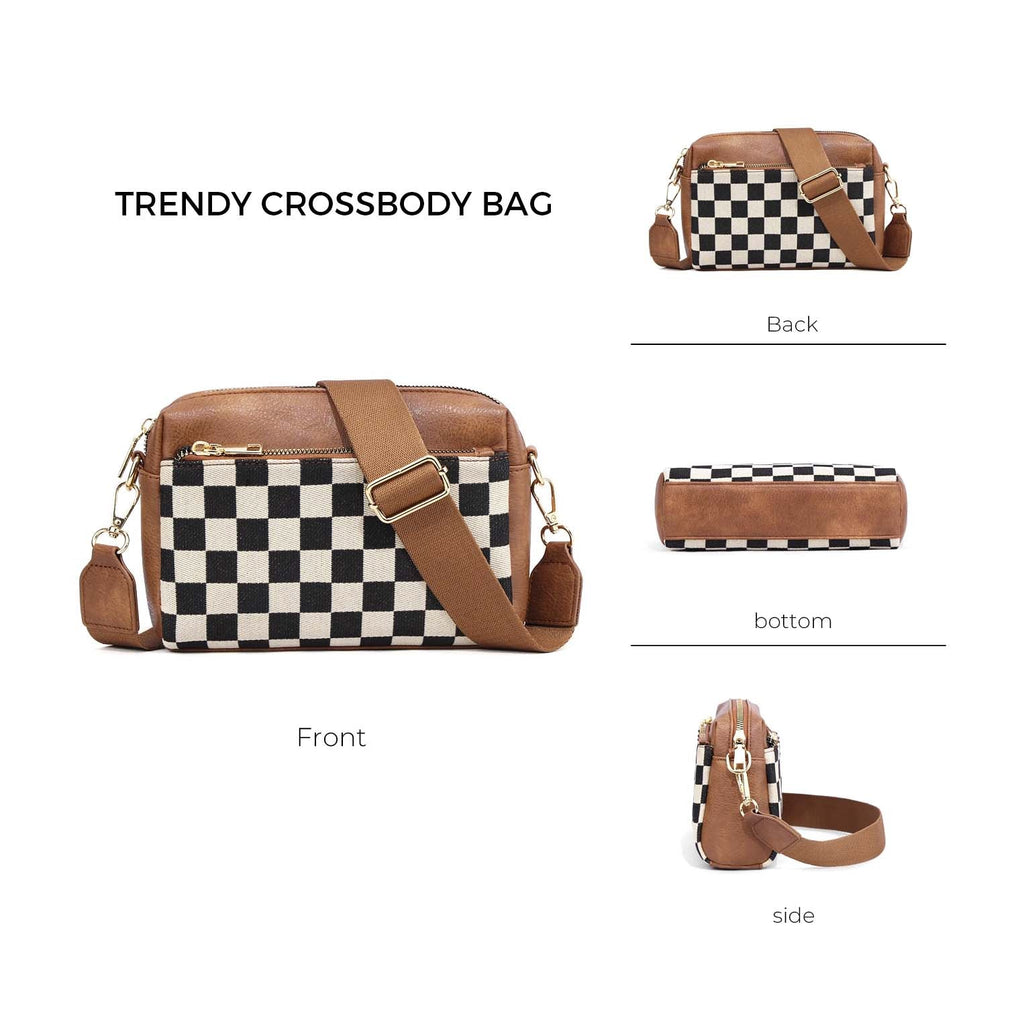 Jessie Mixed Media Camera Crossbody Bag | Canvas & Leather Trim