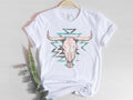 Pastel Aztec Cow Skull