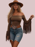 Retro Western Fringe Fitted T-Shirt
