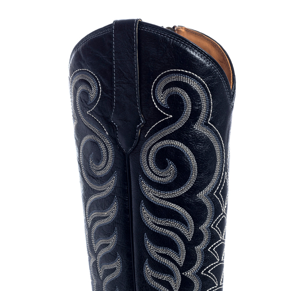 Ebony Embroidered Tall Western Boots | Honey Grit Co