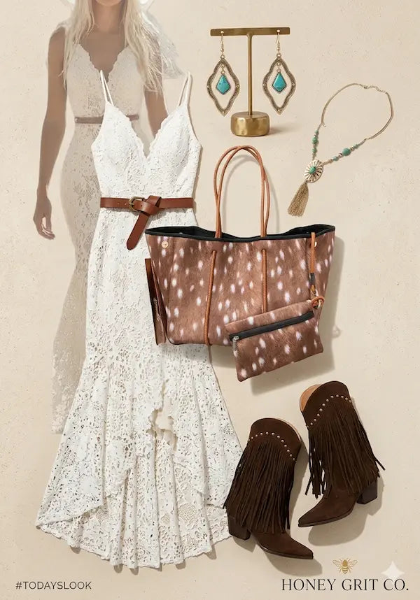 Bohemian White Lace Mermaid Maxi Dress