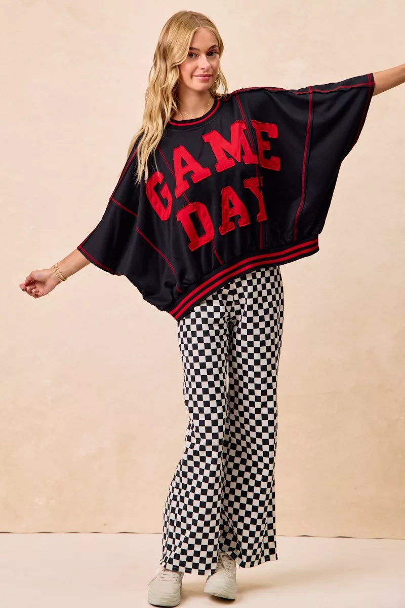 Gameday Theme Checkered Printed Pants