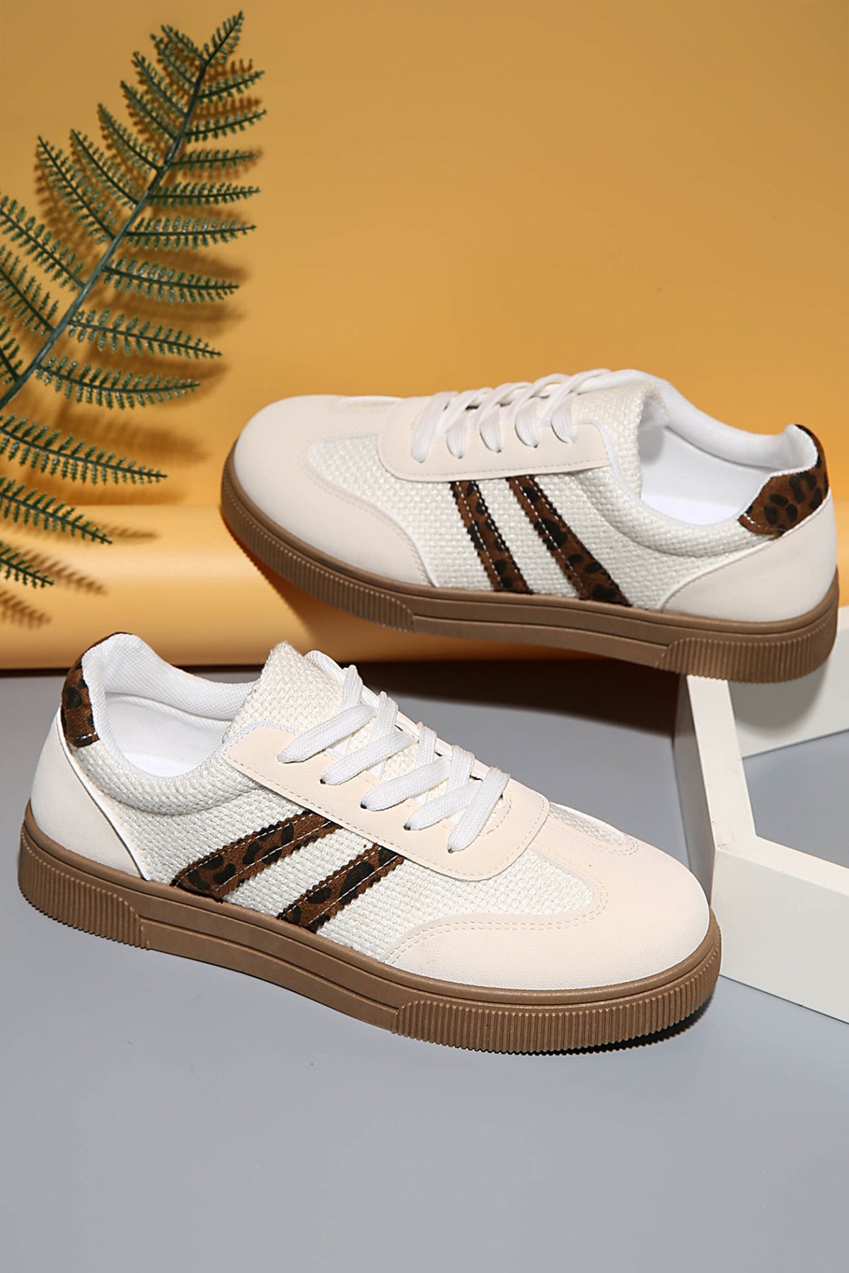 Leopard Print Lace-Up Sneakers | Western Boho Style