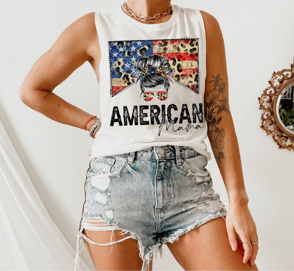 American Mama / Mini - American Flag & Leopard Print - 11 Style Options