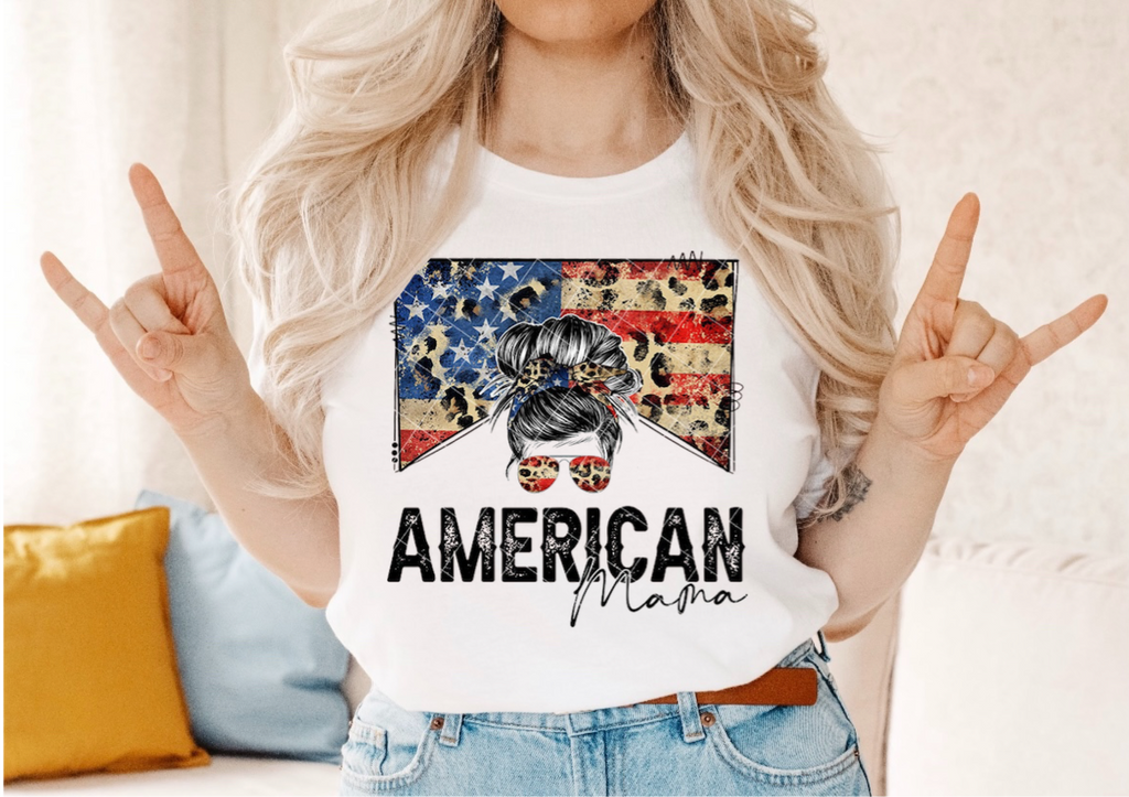 American Mama / Mini - American Flag & Leopard Print - 11 Style Options