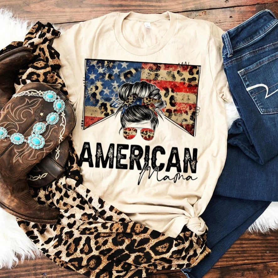 American Mama / Mini - American Flag & Leopard Print - 11 Style Options