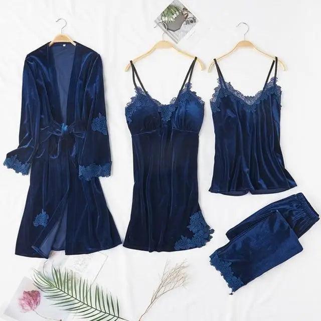 4-Piece Satin Loungewear Set