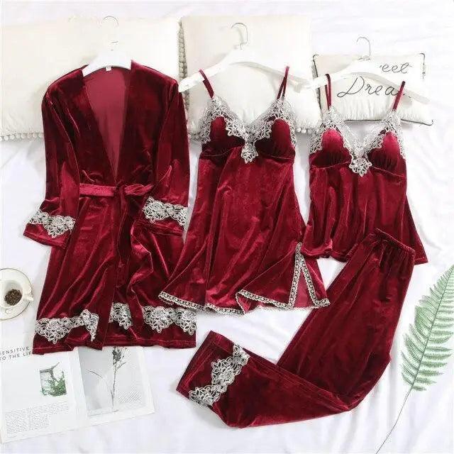 4-Piece Satin Loungewear Set