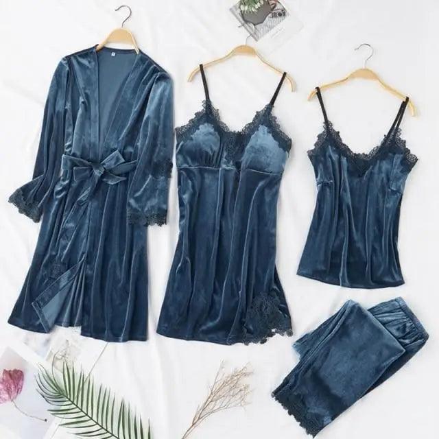4-Piece Satin Loungewear Set