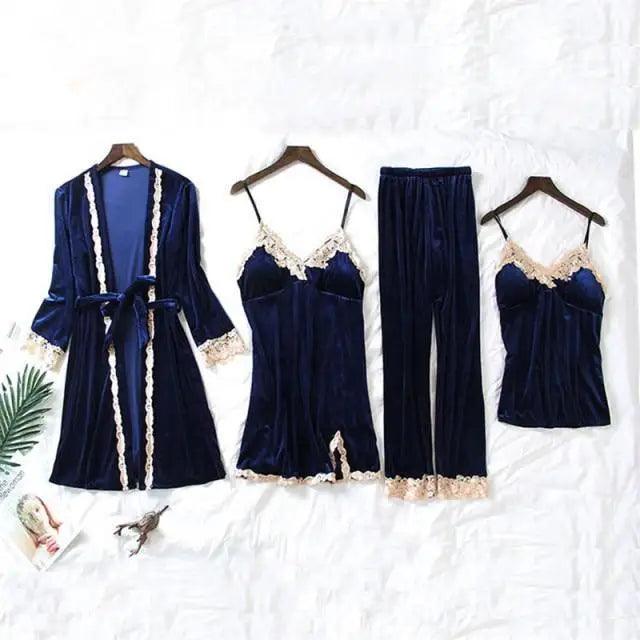4-Piece Satin Loungewear Set