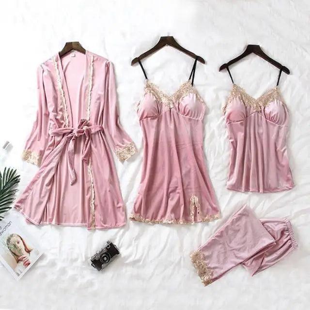 4-Piece Satin Loungewear Set