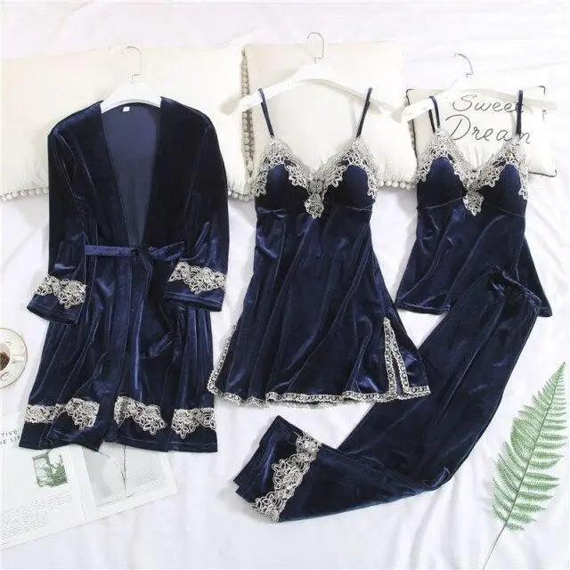 4-Piece Satin Loungewear Set
