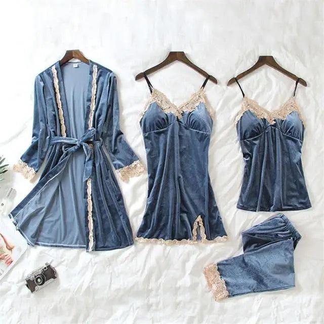 4-Piece Satin Loungewear Set