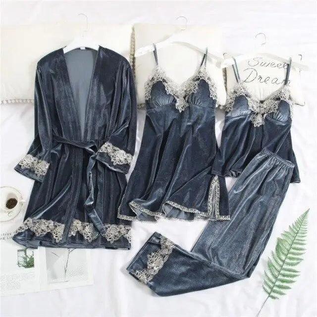 4-Piece Satin Loungewear Set